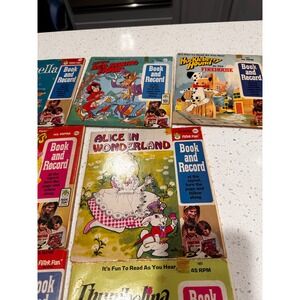 Vintage Peter Pan Disneyland Book and Record 45 RPM Lot Alice Cinderella 7pc